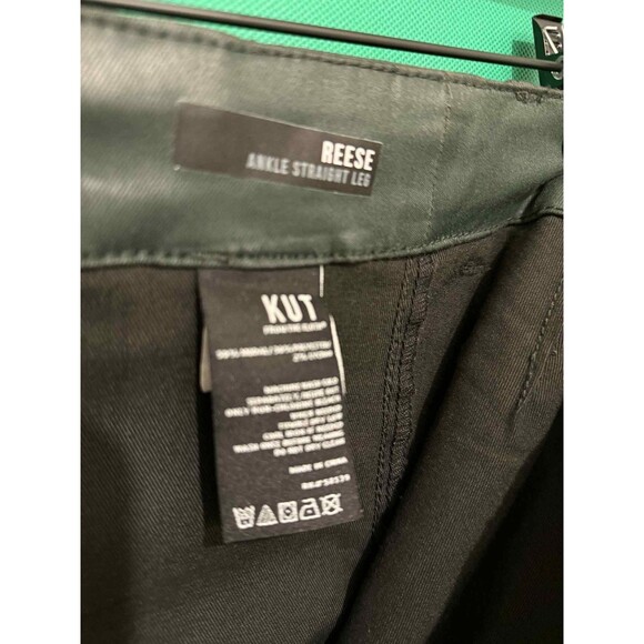 KUT Reese Green Coated Denim Ankle Straight Leg Pant/Jean Women’s Size 8 - Picture 4 of 5